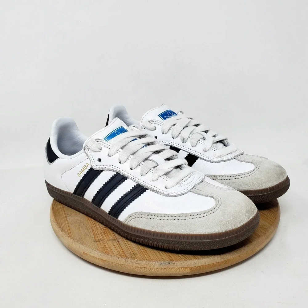 Adidas Samba OG Shoes Mens 5 White Black Gum Soccer Low Turf Indoor Sneaker